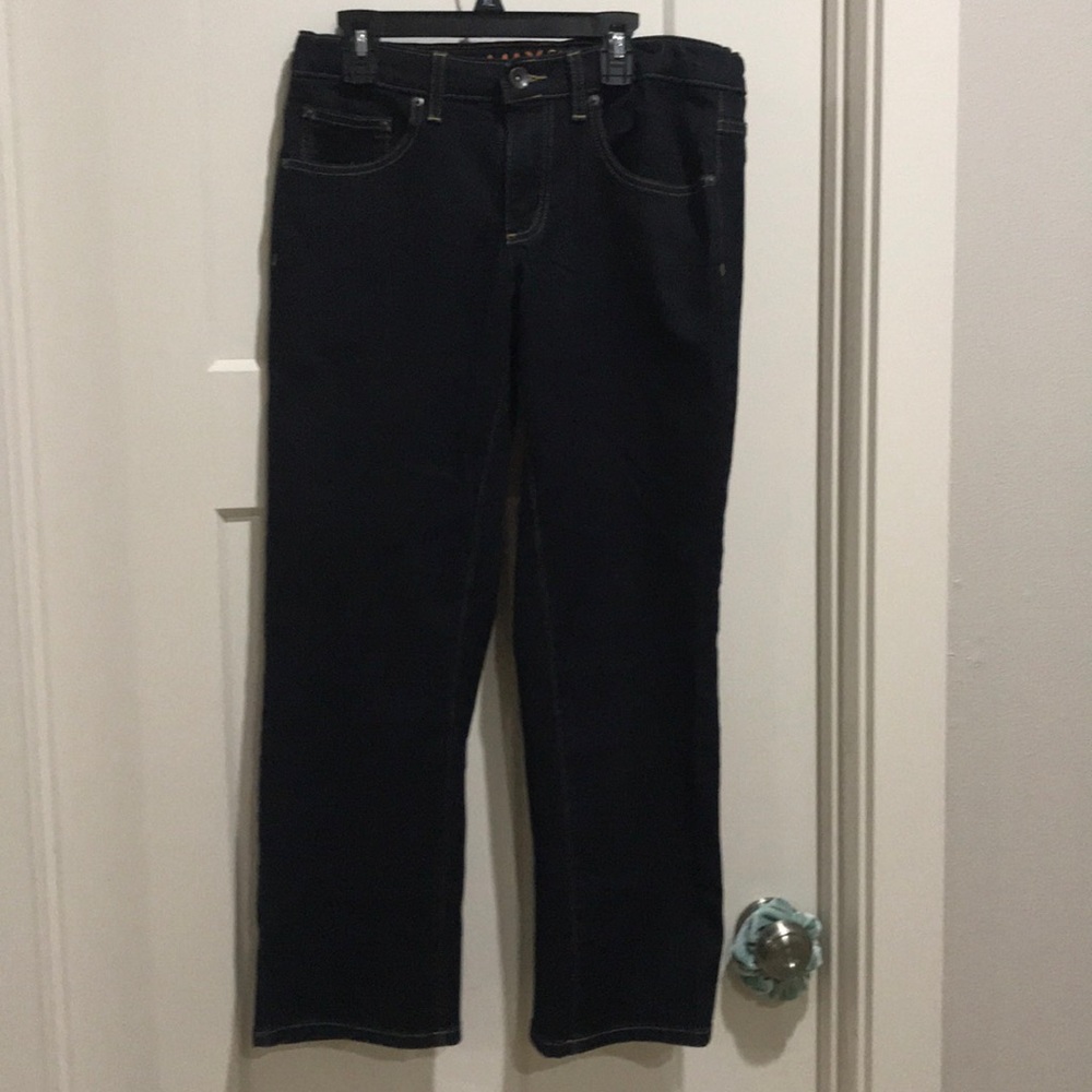 Boys dark blue denim jeans with adjustable waist